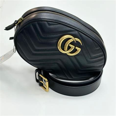 Marsupio Gucci Marsupio GG Oval Marmont Nero For Sale at 